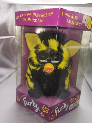 1999 Tiger Electronics FURBY  *BUMBLE BEE WITH Green EYES*  (SEALED) GEN 4