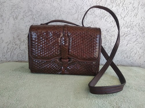 BORSA IN PITONE MARRONE VINTAGE | eBay