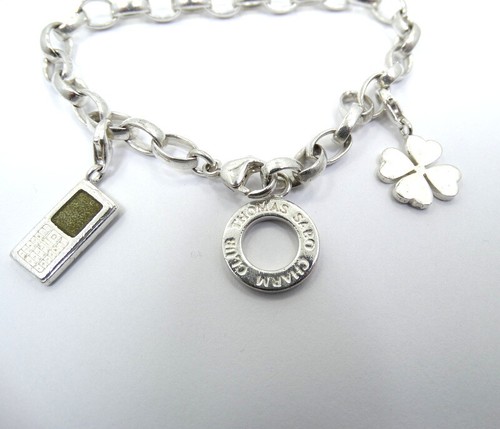 Pulsera de plata esterlina vintage THOMAS SABO teléfono celular 4 hojas trébol CHARM CLUB - Imagen 3 de 5