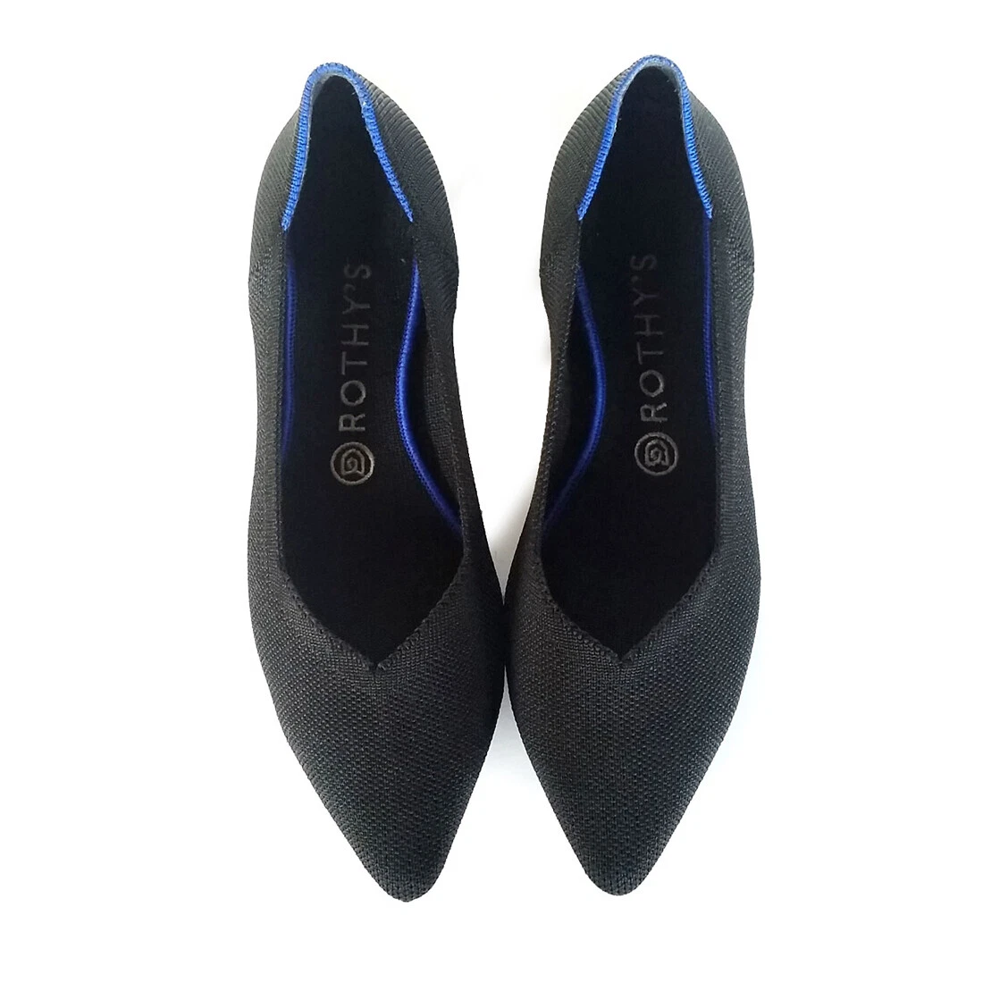 ROTHYS 6 POINT Black FLATS Shoes The Point Ballet Flats LOVELY
