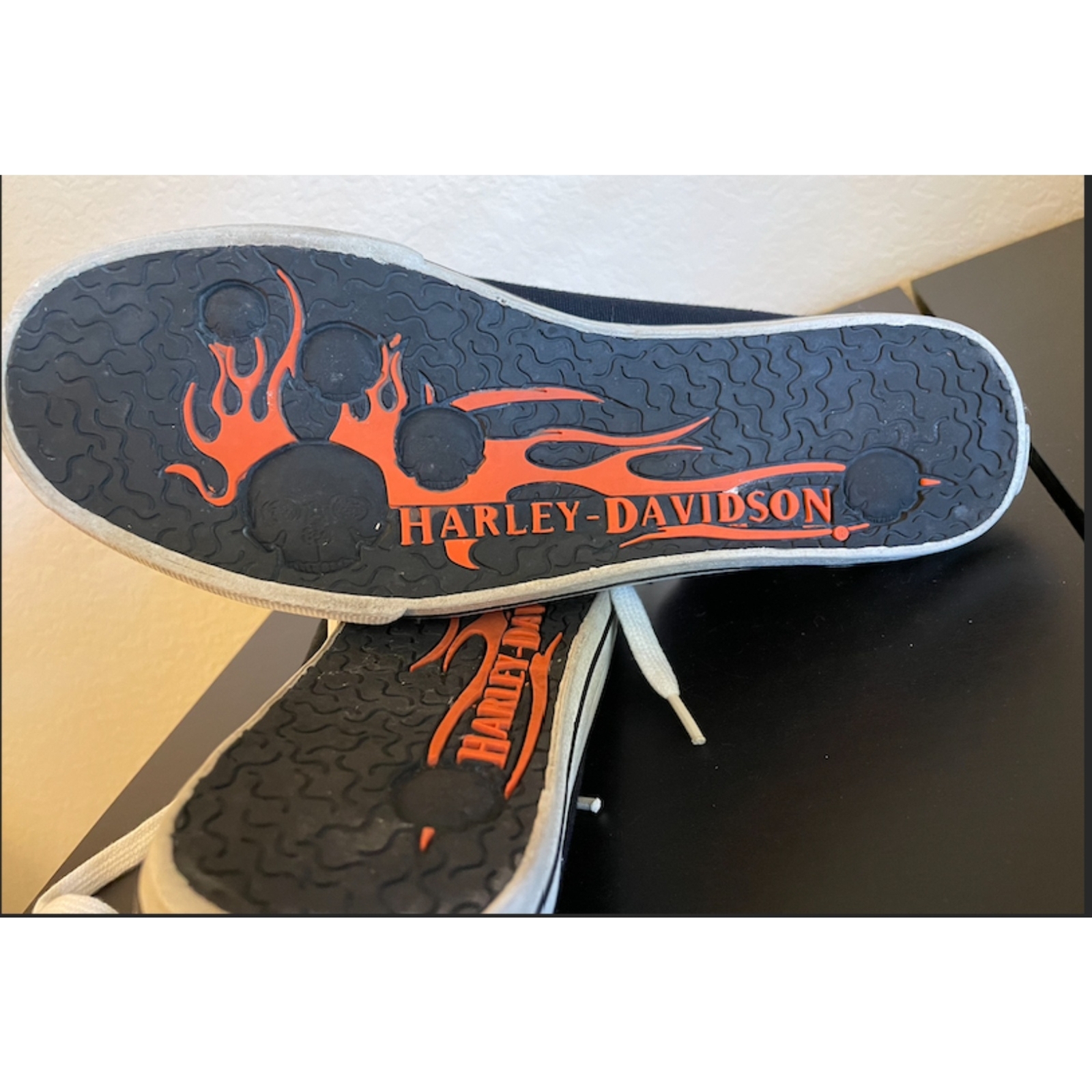 Men's RARE Harley Davidson Canvas Shoes - Screamin' Eagle Skull - Sz 8.5 image 3