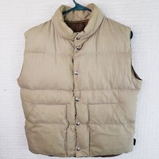 Vintage Pacific Trail Vest Women L 20 Light Brown Outdoor Down Fill Puffer Men S