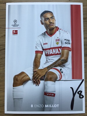 Handsignierte AK Autogrammkarte *ENZO MILLOT* VFB Stuttgart 24/25 2024/2025 RAR
