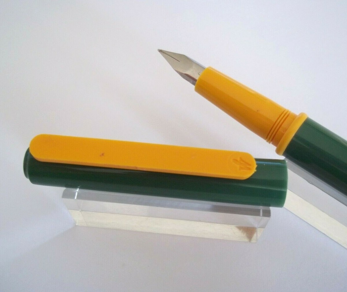 Stylo Plume Waterman Vintage Vert Et Jaune - Occasion Pour Collectionneurs Ou Usage Quotidien