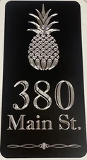 Engraved Pineapple Personalized Custom House Street Address Metal 8x16 Sign