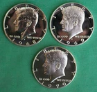 1968 1969 1970 S Proof Kennedy Half Dollar 3 Coin Lot 40% SILVER 50 Cents Coins