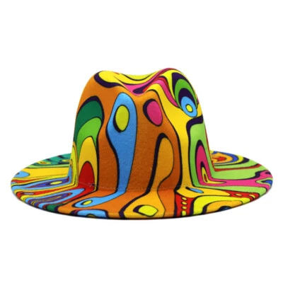 Femmes Hommes Chapeau Mou Fedora Casquette Jazz Panama Cowboy Stetson Bord Large - Photo 1/4