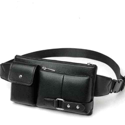For HomTom S9 Plus Bag Belt Bag Leather Waist Shoulder Bag Tablet Ebook - Picture 1 of 6