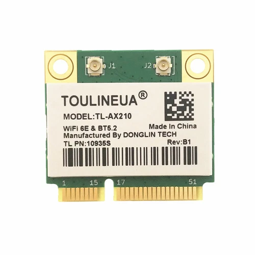 Wi-Fi 6E AX210 AX210HMW 2400M 802.11AX AC M.2 Wifi Bluetooth 5.2 MINI PCI-E Card