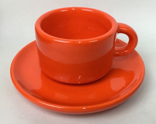 SICART 058 ITALY Spagnolo Vintage design orange coffee espresso cup & saucer - Photo 1/6