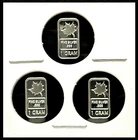 Canadian Maple Leaves - 3 x 1g Gram Fine Silver Bars!!