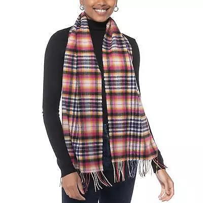 Bufanda de cachemira multicolor a cuadros a cuadros Charter Club para mujer talla única - Imagen 1 de 1