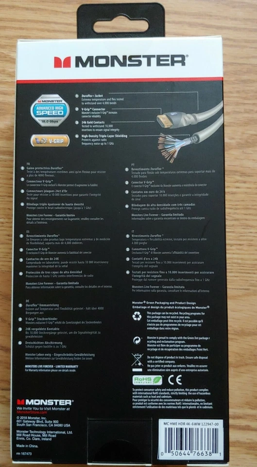 Monster 6' 4K Ultra HDR HDMI Cable - Image 2 of 2