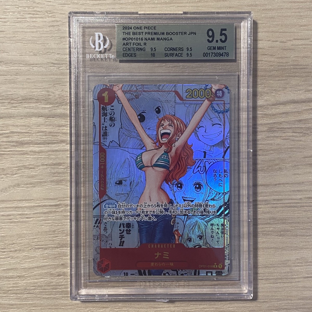 BGS 9.5 Nami OP01-016 Manga Alt Art ONE PIECE Card game The Best 