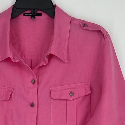 chaus roll tab blouse