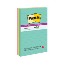 Post-it Super Sticky Notes 4645-3SSAN, 4 in x 6 in 101 mm x 152 mm