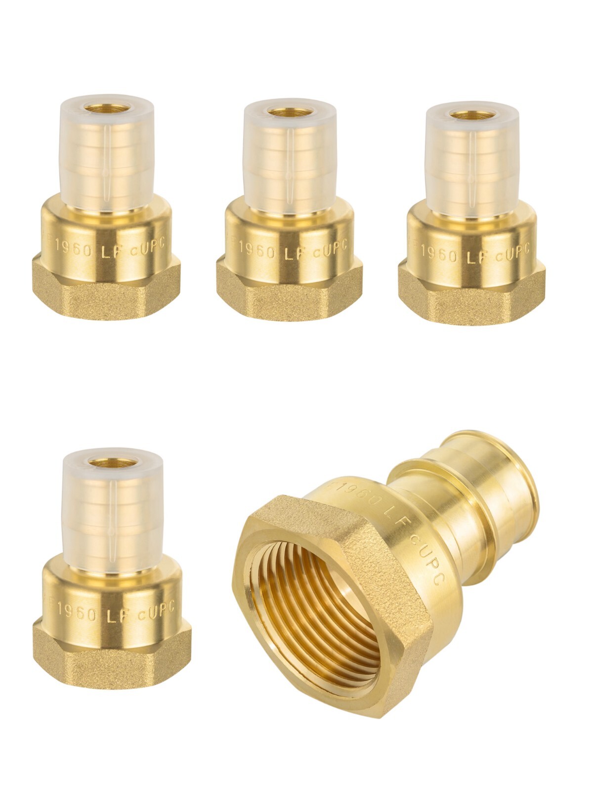 EFIELD 5PCS Pex-A 3/4"x3/4" Female NPT Adapter Expansion Brass Fittings. No Lead