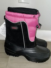 NWT Totes Jeanie Waterproof Kids Snow Winter Boots Pink  Black Size 6 Youth