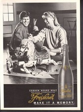 Publicidad vintage impresión alcohol anuncio Freixenet Cordon Negro Brut Horse pintura 85