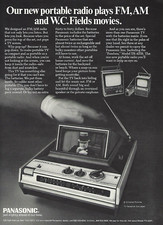1971 Panasonic Portable Radio TV Pandora TR-425R W. C. Fields vintage Print AD