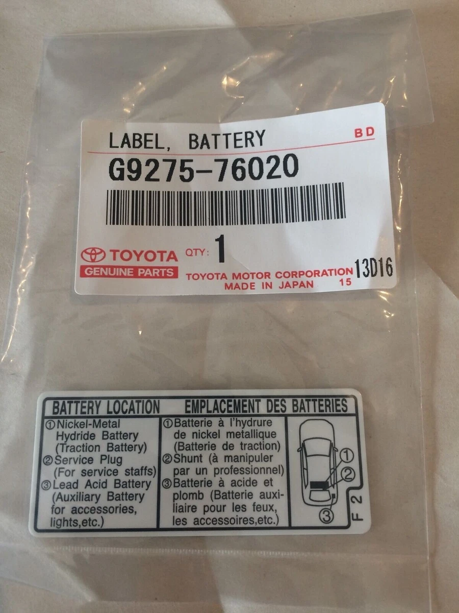Genuine Toyota Caution Label G9275-76020 | eBay