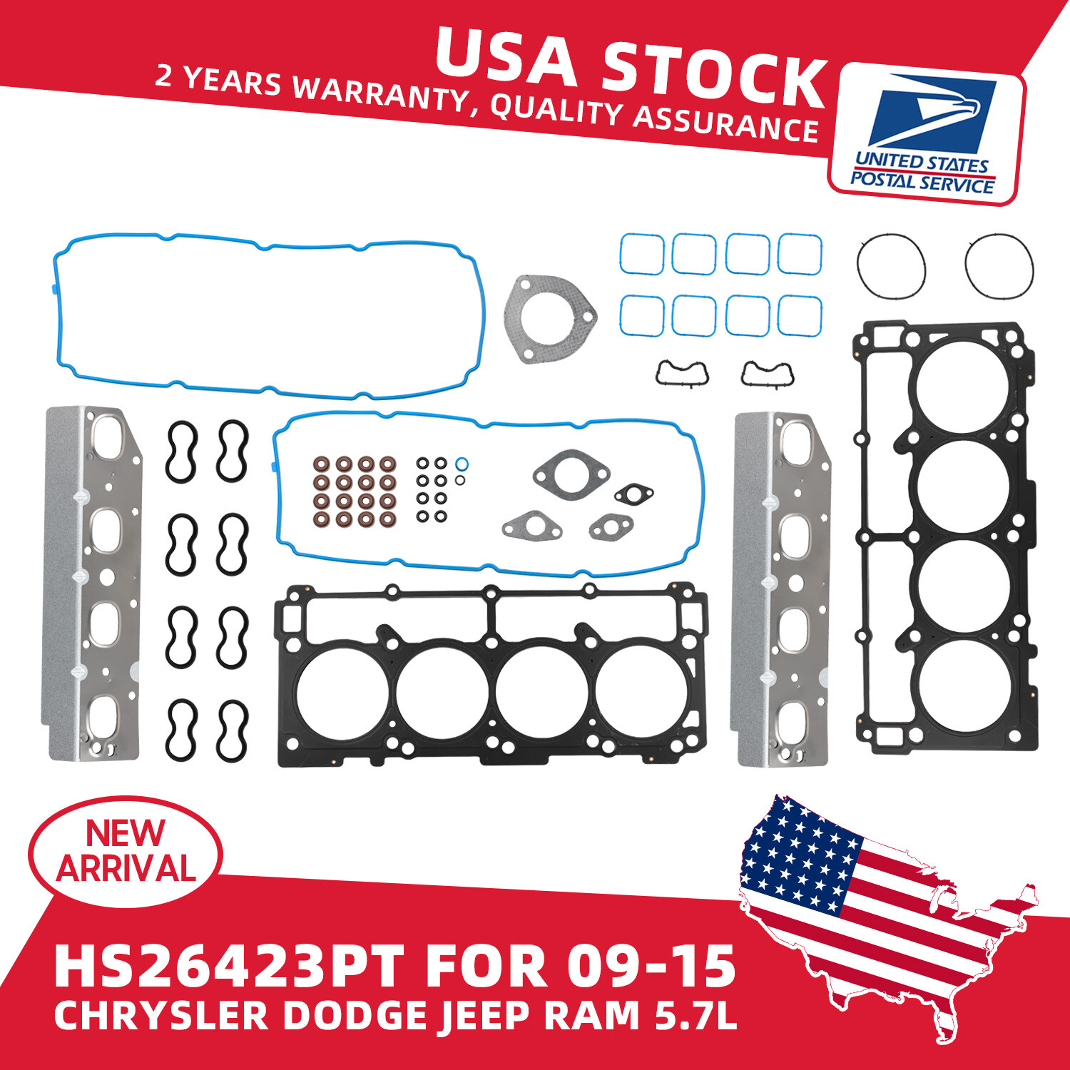 New MLS Head Gasket Set HS26423PT Fits 09-15 Chrysler Dodge Jeep Ram HEMI OHV