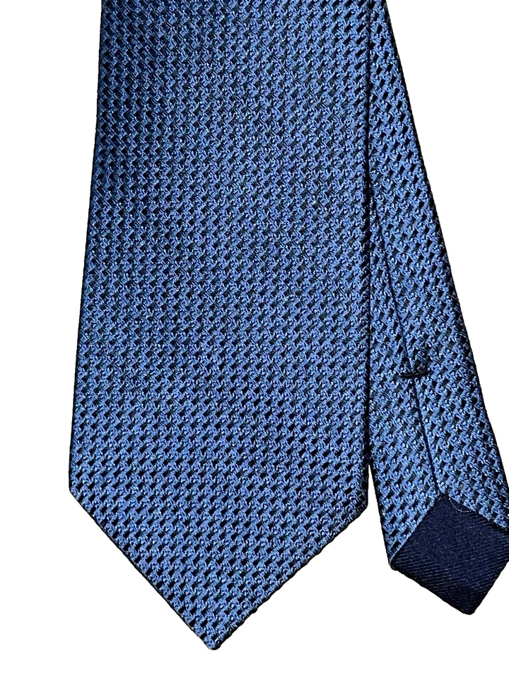 $280 NUEVO CON ETIQUETAS TOM FORD Azul Marino Geométrico Hombres 3.5" Tejido Seda Lana Cuello Corbata Italia Foto 2 de 4