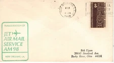 Airmail 1st Flight New Orleans Louisiana Jet #1335 to Atlanta Georgia AMF