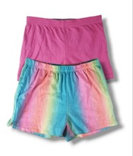 Lot of 2 Wonder Nation Girls Shorts Size L 10-12 Girls Shorts Pink Rainbow