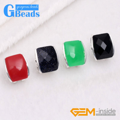 Rectangle Stud Cat Eye Bead Tibetan Silver Plated Earrings Fashion Jewelry Charm