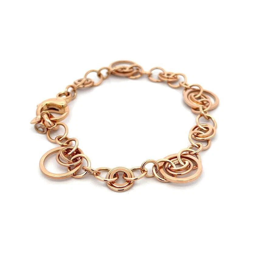 Chopard Bracelet 18k Rose Gold Diamond Assorted Size Multi-Ring Links - Image 4 of 4