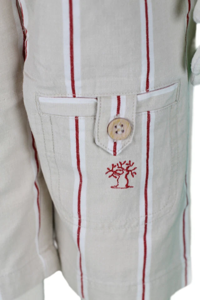 JACADI мальчиков луг бежевый и мульти красный в полоску Бермуды шорты размер 4 лет новый с Ярлыками $58 - Изображение 2 из 4