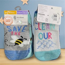 Wonder Nation Girls No Show Socks 12-Pack Multicolor NWT Size Medium