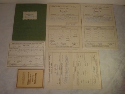 alte Zeugnisse altes Zeugnis Zeugnisheft Wilhelm Gustloff Schule Schwerin v 1945