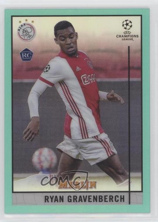 2020 Topps Merlin Collection Chrome UCL Aqua Refractor /199 Ryan Gravenberch rf2