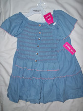 Lemon Kiss girls 12 chambray ruffle top  skirt set  scrunchie blue nwt tween
