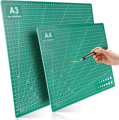 2 Pcs Large Cutting Mat Self Healing,Double Sided,Grid Line and Angles Help to C