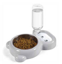 Dog Bowls, Cat Food and Water Bowl Set - Grey