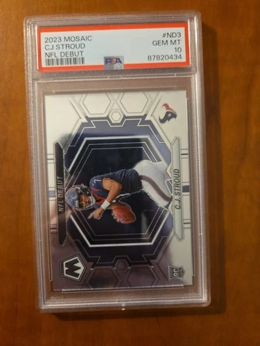 2023 Panini Mosaic CJ Stroud NFL Debut Rookie RC #ND-3 PSA 10 Texans GEM MINT