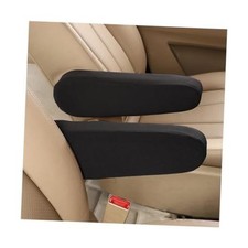 2 PCS Car Front Seat Armrest Covers, Elastic Fabric Auto Seat Armrest Black