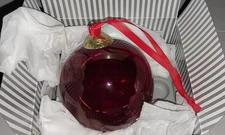 Vintage Things Remembered Large Red Clear Glass Christmas Ornament