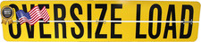 Oversize Load Sign Aluminum Center Hinged Reflective Black on Yellow 60" x 12" 