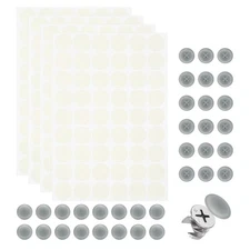 216Pcs Screw Hole Stickers and 200Pcs 16.5x4.5mm Screw Cover Caps, Light Gray