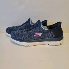 Skechers Slip-ins Women Blue Memory Foam Sneaker, #149937, Size 7.5