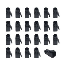 100 PCS RJ45 Cable Connector Boots Plastic Network Strain Relief Black