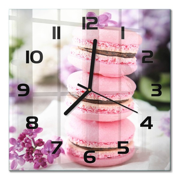 Moderne Wanduhr Aus Glas Mit Leisem Uhrwerk Kekse Schwarze Zeiger 30X30 Cm-image