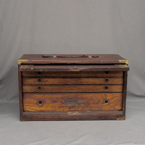 Vintage Wood 4 Drawer Machinist Tool Box Unknown Maker