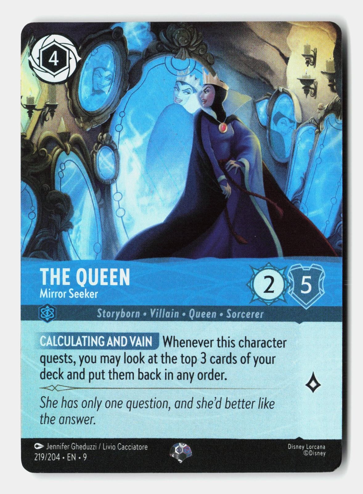 The Queen - Mirror Seeker (Epic) 219/204 Epic Fabled Lorcana Holo Near Mint