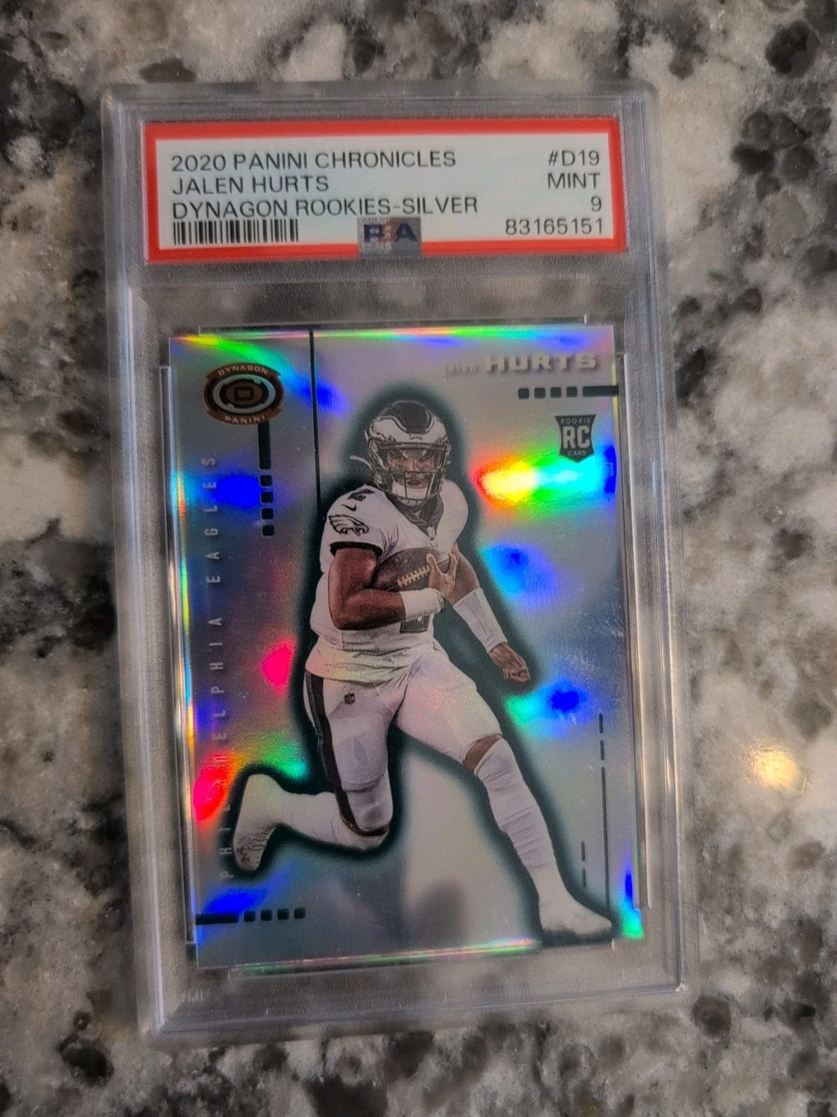 2020 Panini Chronicles - Dynagon Rookies Jalen Hurts #D-19 Silver Prizm PSA 9
