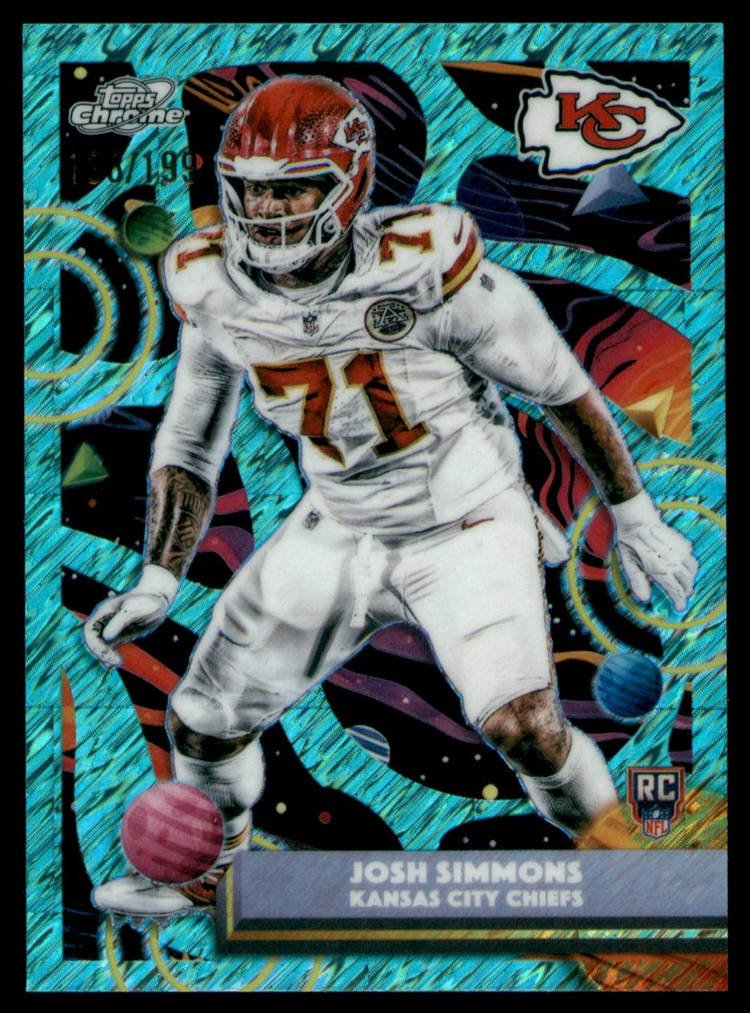2025 Topps Chrome Cosmic #149 Josh Simmons Aqua Equinox Refractor #/199